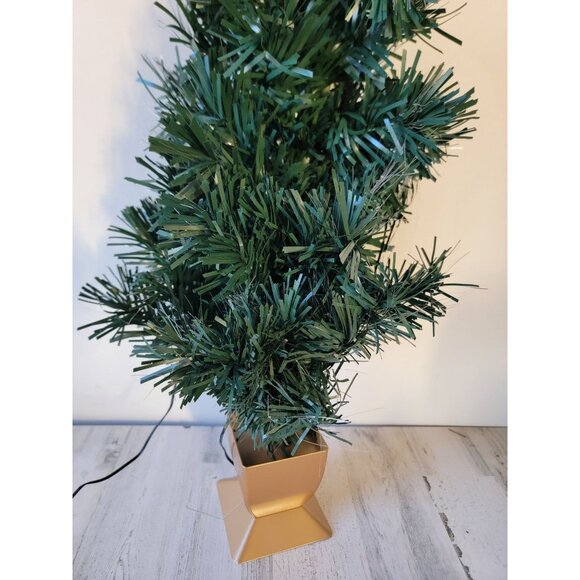 Golden base AS IS pine tree Xmas tabletop home decor figure unique - Picture 4 of 9